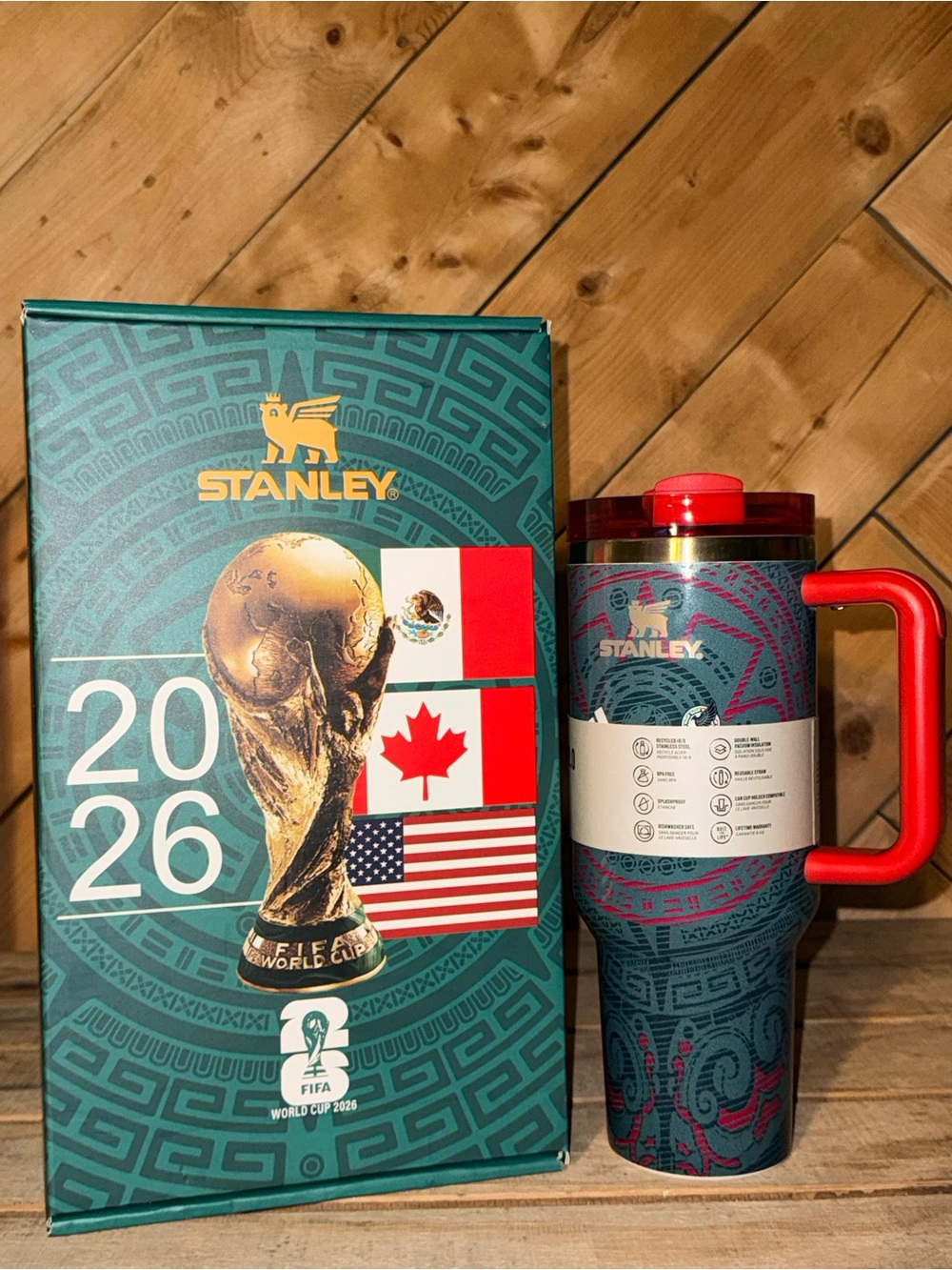 Stanley Teal and Red 2026 World Cup Travel Tumbler